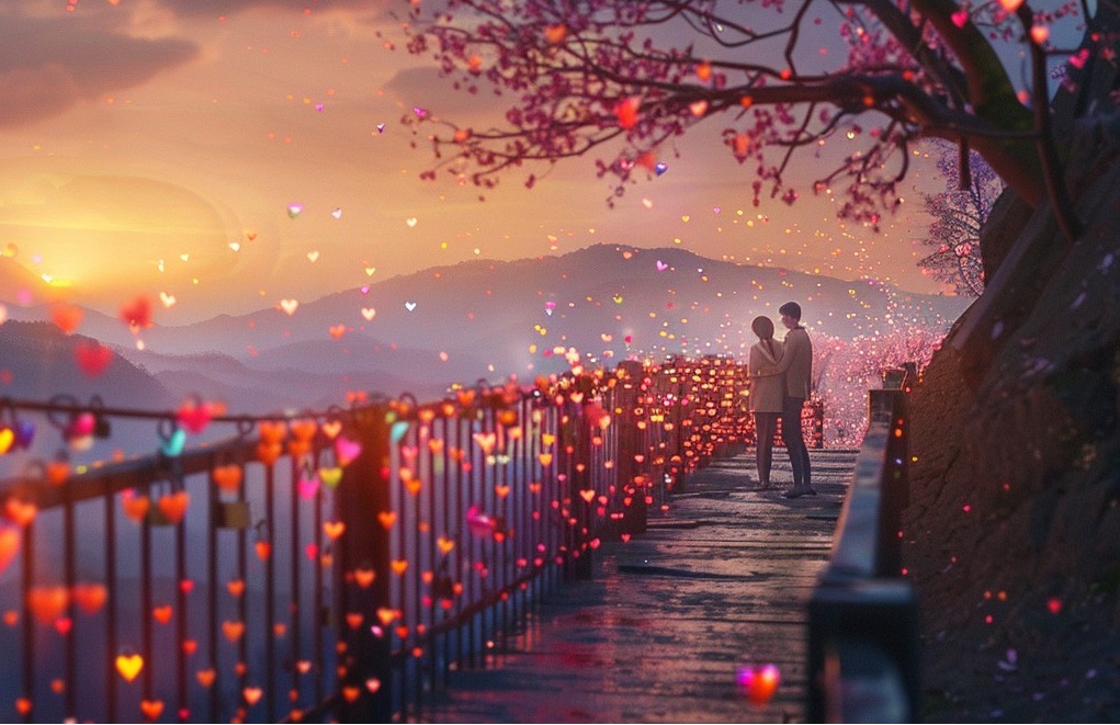 Mom and Child on Lock Bridge